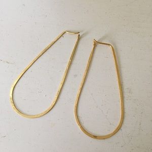 Artisan Teardrop Hoop Earrings World Market Gold